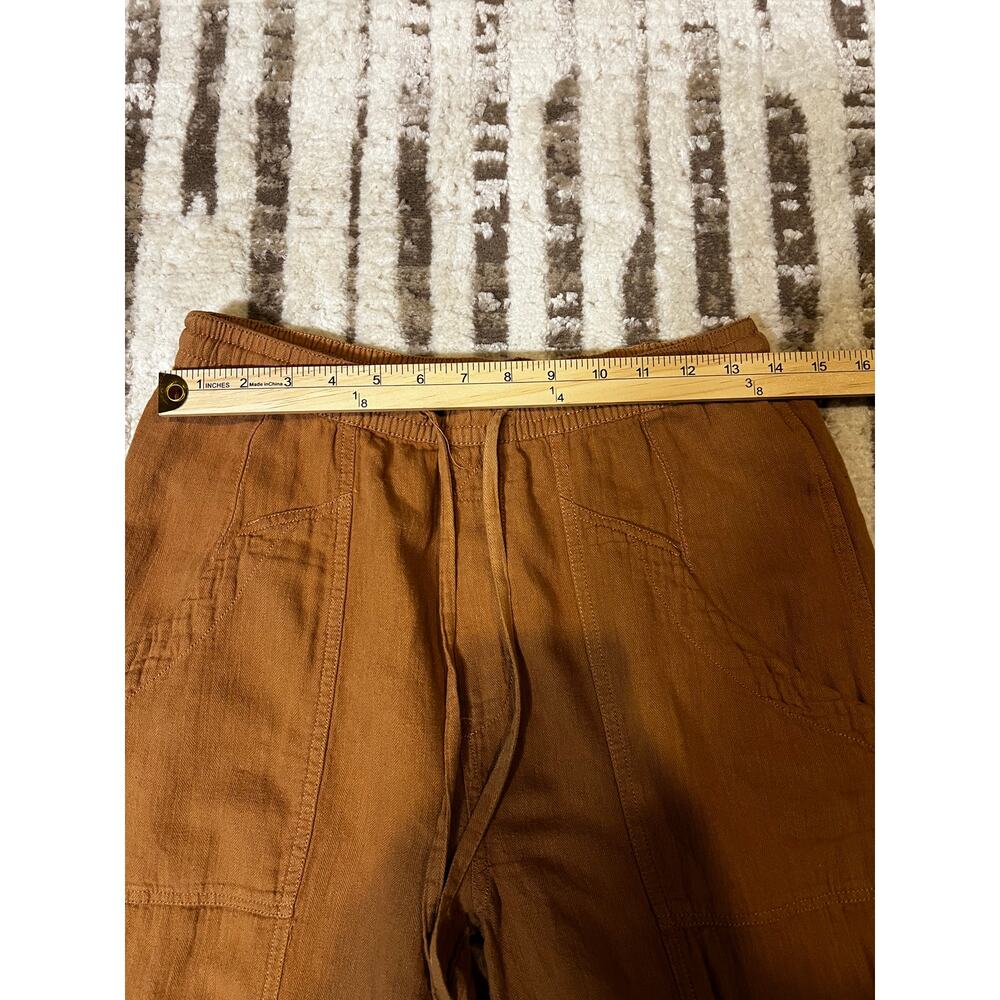 Free People Feelin Good Linen Blend Drawstring Utility Pants Campground Size XS - Picture 7 of 9